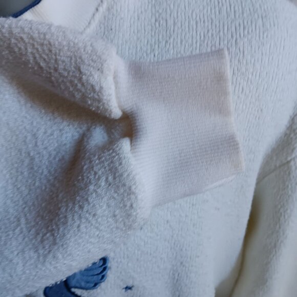 Vintage Women's Sweatshirt XL Cottage Core Embroidered Angels White granny - Picture 3 of 5